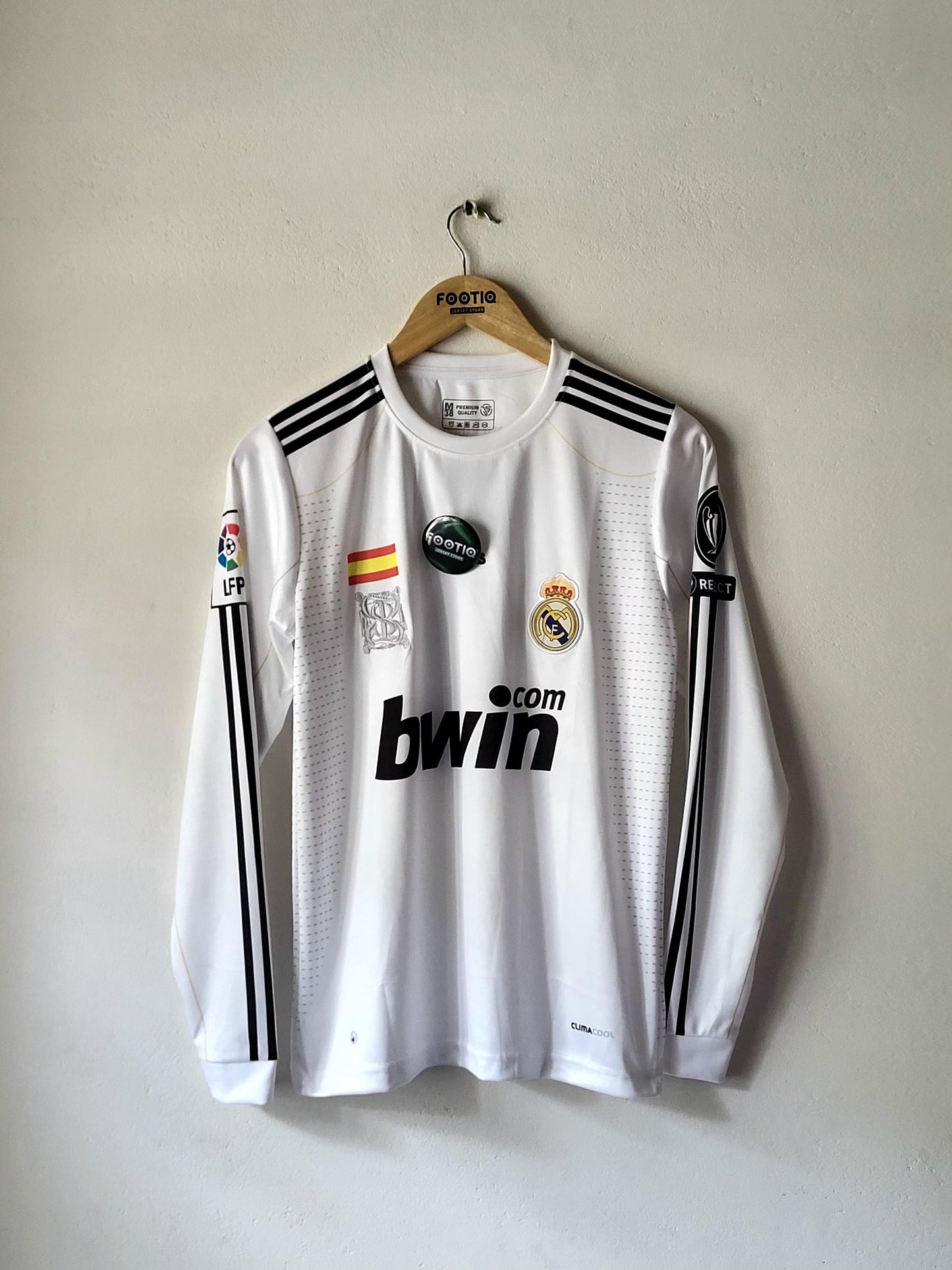 RONALDO REAL MADRID 2009 - 10 HOME KIT FULL SLEEVE PREMIUM EMBROIDERY