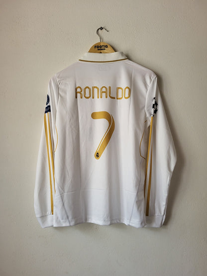 RONALDO REAL MADRID 2011-12 HOME KIT COLLAR FULL SLEEVE PREMIUM EMBROIDERY