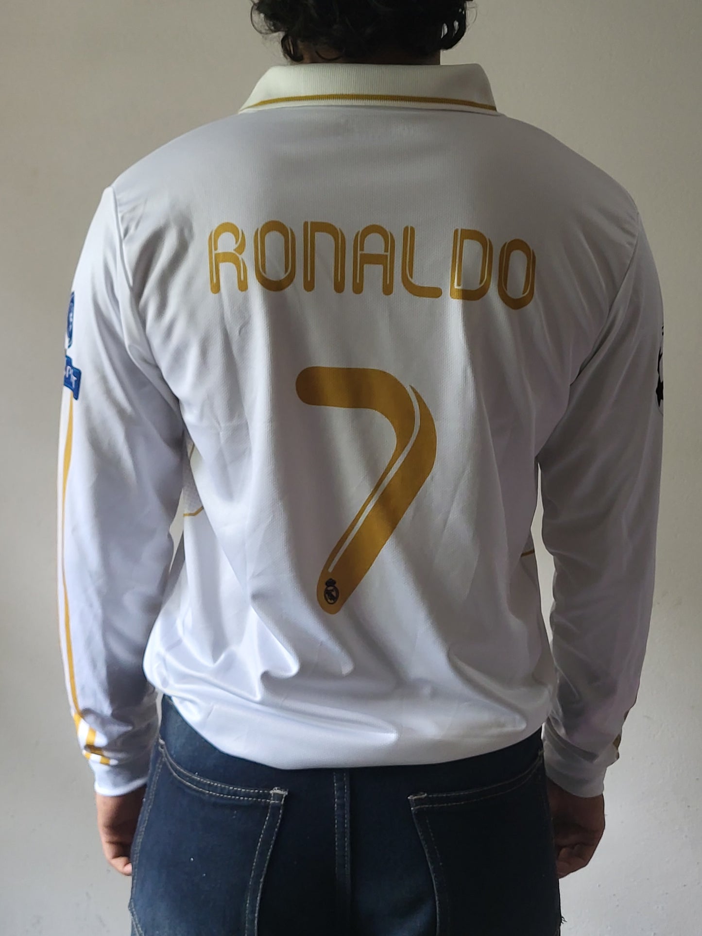 RONALDO REAL MADRID 2011-12 HOME KIT COLLAR FULL SLEEVE PREMIUM EMBROIDERY