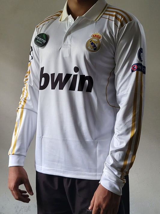 RONALDO REAL MADRID 2011-12 HOME KIT COLLAR FULL SLEEVE PREMIUM EMBROIDERY