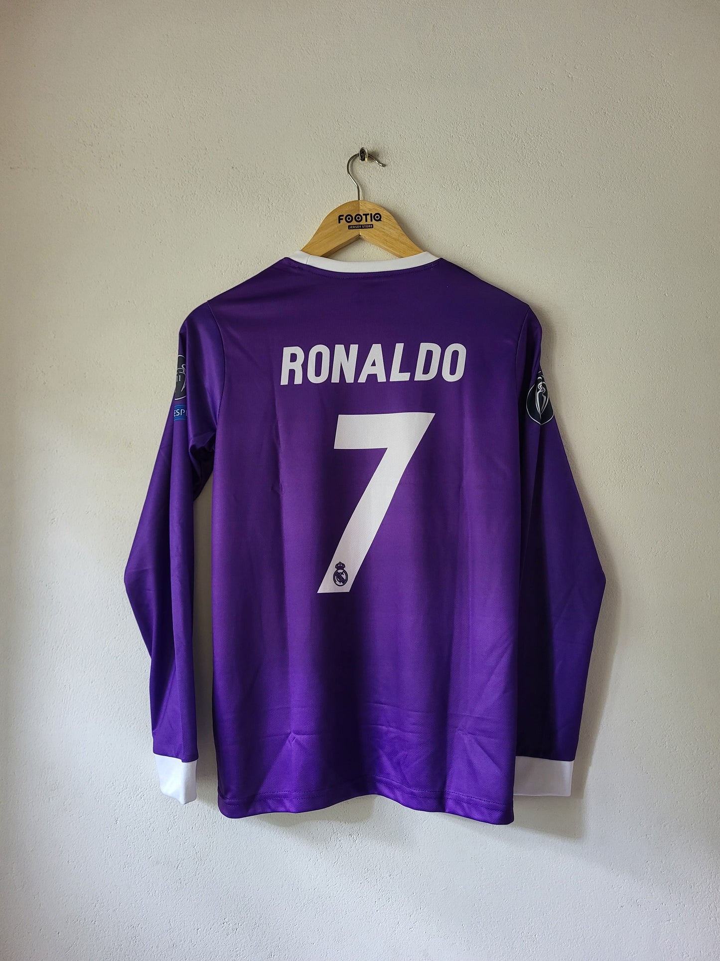 RONALDO REAL MADRID AWAY KIT 2016-17 FULL SLEEVE PREMIUM EMBROIDERY