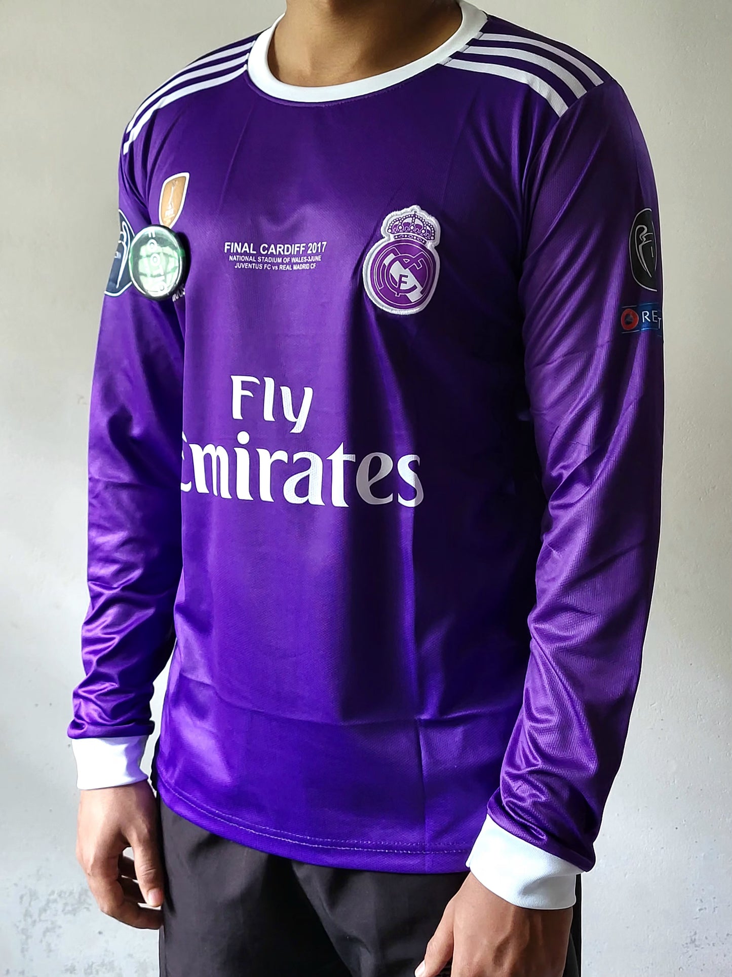 RONALDO REAL MADRID AWAY KIT 2016-17 FULL SLEEVE PREMIUM EMBROIDERY