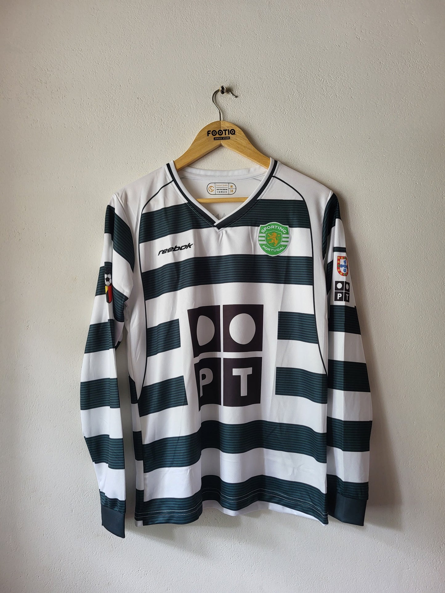 RONALDO SPORTING HOME KIT 2001-02 V NECK FULL SLEEVE PREMIUM EMBROIDERY