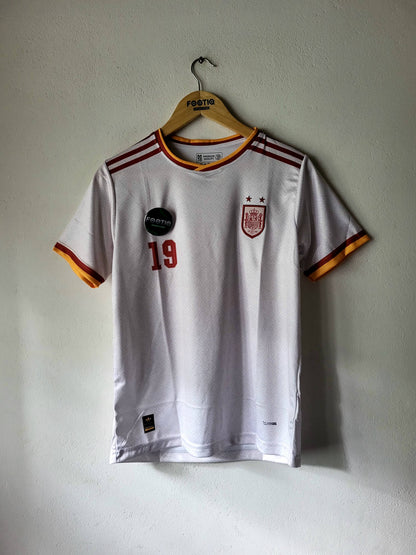 YAMAL SPAIN 2 STAR AWAY KIT 2026 PATCH NECK PREMIUM EMBROIDERY, Spain white jersey, Yamal, 2 star jersey
