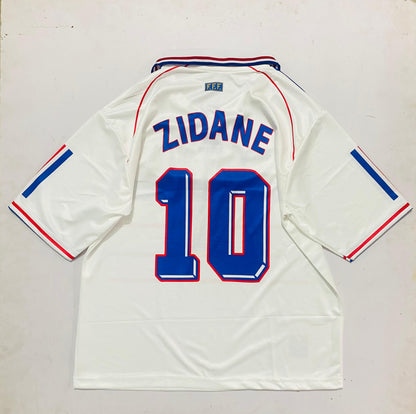 White soccer jersey with 'ZIDANE' and number '10' on a white background