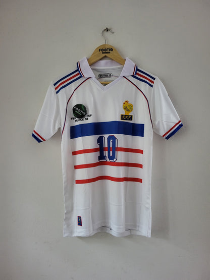 ZIDANE FRANCE 1998 WORLD CUP AWAY KIT COLLAR PREMIUM EMBROIDERY